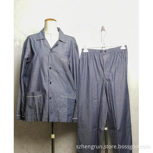 men's 100% cotton woven pyjama set